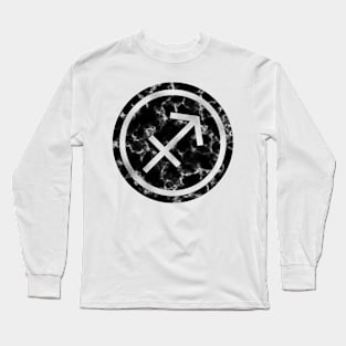 Black Marble Zodiac - Sagittarius Long Sleeve T-Shirt